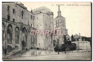 Old Postcard Avignon Palace of the Popes main view