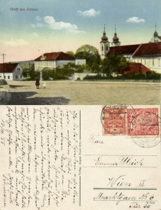 czech, SCHWAZ SVĚTEC, Sudetes, Partial View with Cathedral (1923) Postcard