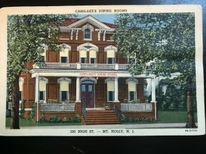 Vintage Postcard 1949 Carslake's Dining Rooms 230 High Street Mt. Holly N.J.