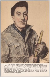 Canadian Pacific Employee E.L. Dolron Labourer Angus Shops Montreal Postcard H80