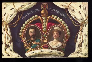 ROY605 - King George V - God Bless our King & Queen - Tuck's Durbar Postcard