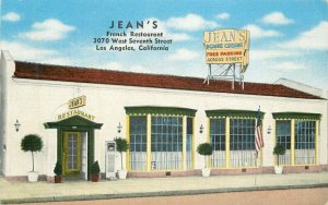 California Los Angeles Jeans French Restaurant 1940s Kropp Postcard 22-4444