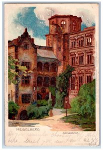 Heidelberg Baden-Württemberg Germany Postcard Castle Courtyard 1905 Antique