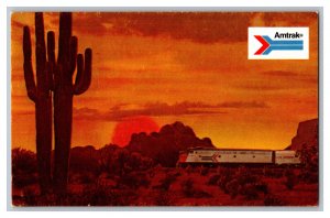 Amtrak The Great Southwest Scenic Postcard Cactus