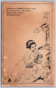 DS1/ Rosie O'Neill Postcard c1910 California Woman Child Rock Island RR 216