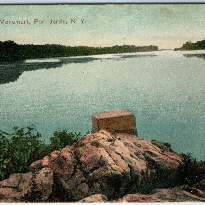 c1910s Port Jervis, NY Tri-States Monument Litho Artino Indian Head Mascot A325
