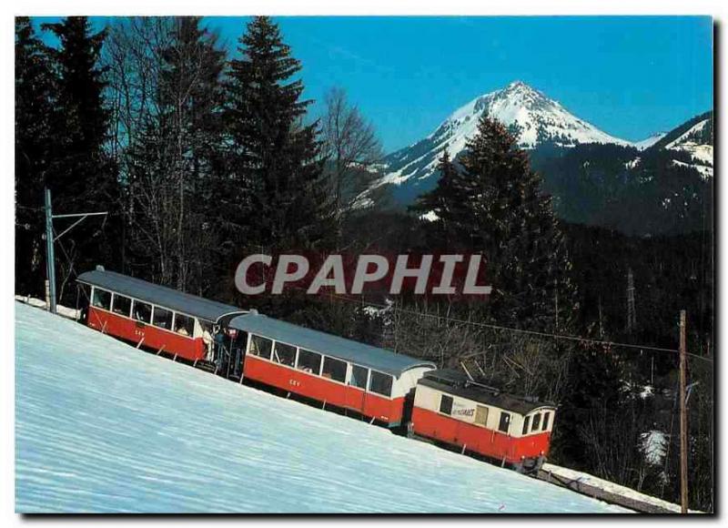 CPM Chemins de fer Electriques Veveysans Locomotive He 2 2 1 and coaches BD 206 