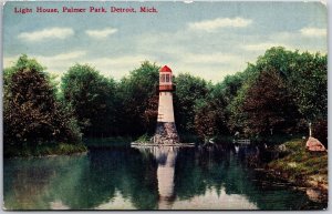 Cartão postal Lighthouse Palmer Park Detroit Michigan MI Forest Trees-