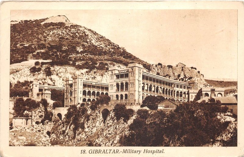 US21 Europe UK postcard Gibraltar military hospital war spital