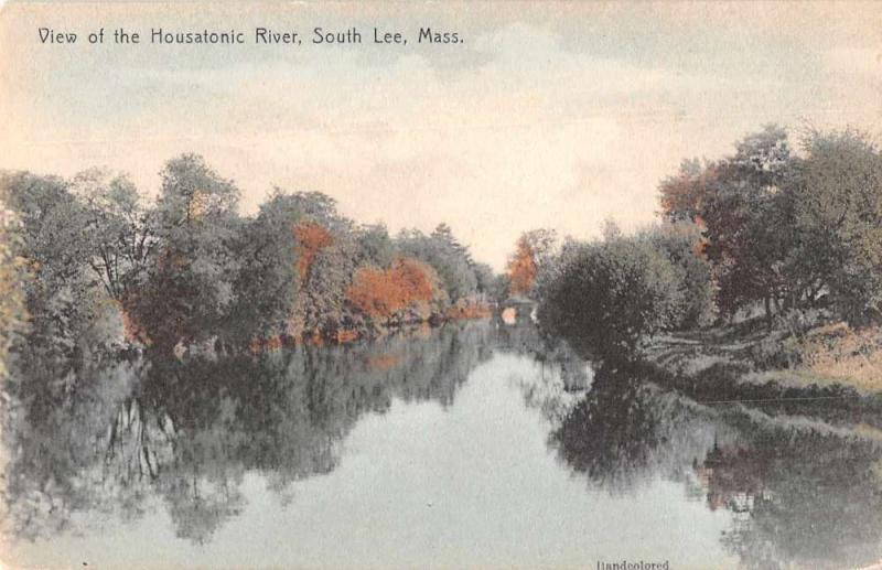 South Lee Massachusetts Housatonic River Hand Colored Antique Postcard J71160