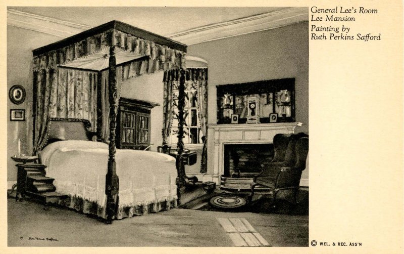 VA - Arlington. The Curtis Lee Mansion. Gen. Lee's Room. Artist: Ruth Perkins...