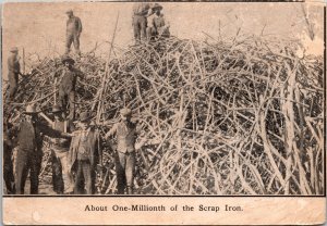 Scrap Iron Workers 1 Millionth of Scrap Iron Postcard unused 1910s/20s