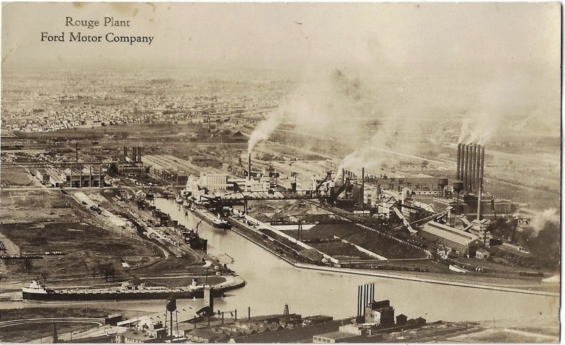 Rouge Assembly Plant Ford Motor Company Dearborn Michigan RPPC Photo Postcard