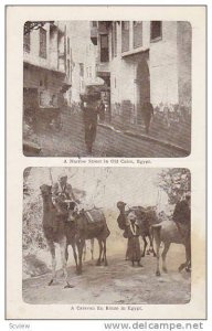 Views showing a narrow street in Old Cairo, a Caravan En Route in Egypt, 00-10s