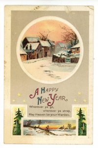 Greeting - New Year     (heavy wear)