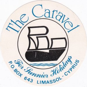 Cyprus Limassol Caravel Hotel Vintage Luggage Label sk3307