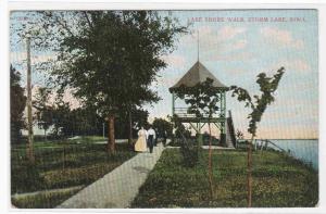 Lake Shore Walk Storm Lake Iowa 1910c postcard