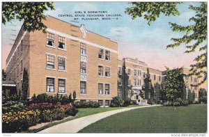 MT. PLEASANT, Michigan, PU-1938; Girl's Dormitory, Central State Teachers Col...