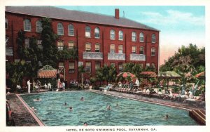 Hotel De Sotto Swimming Pool Fireproof Savannah Georgia E.C. Kropp Pub. Postcard