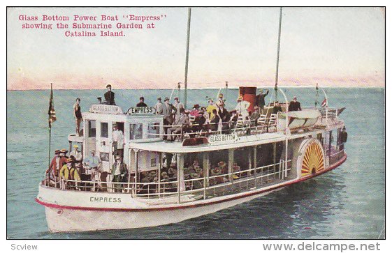 Glass Bottom Power Boat Empress showing the Submarine Garden at Catalina Is...