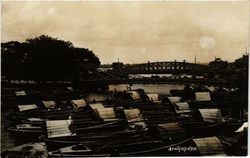 PC CPA SINGAPORE, BRIDGES, VINTAGE REAL PHOTO POSTCARD (b3477)