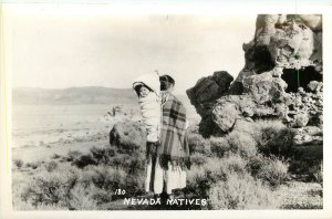 RPPC 180. Nevada Natives, Native American Woman w/ Baby in Cradleboard Unposted