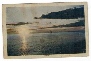 Postcard Italy 1929 Grado Sea Sailing