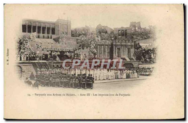 Old Postcard Theater Parysatis to Acet Beziers arenas III imprecations of Par...