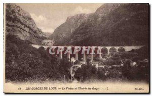 Old Postcard The Gorges du Loup Viaduct and Gorges Entree