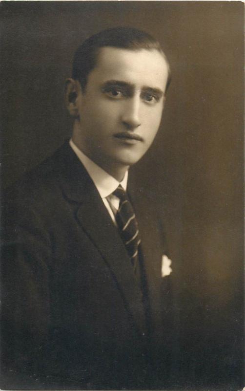 Romania photo postcard Emil Heiter Orastie - Petroseni 1920s portrait of a man