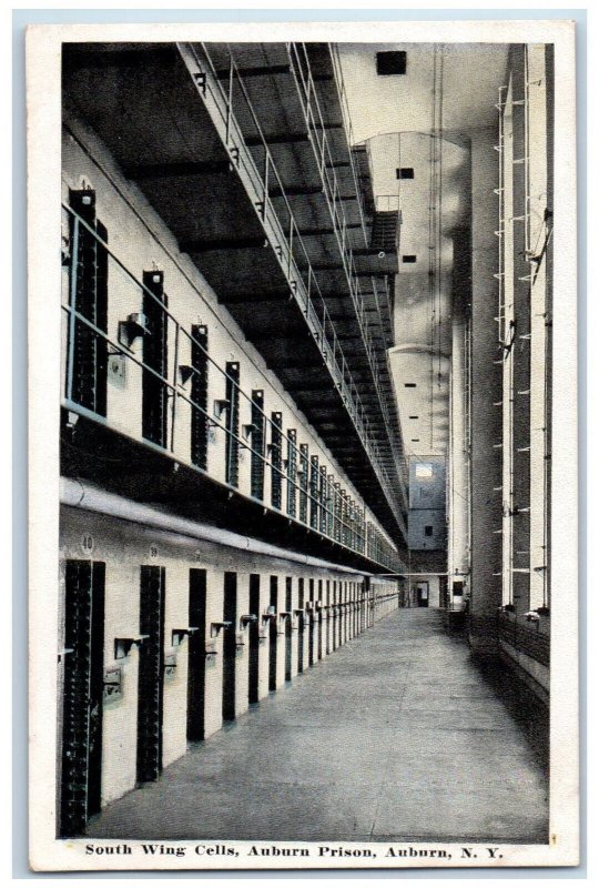 c1920's South Wing Cells Auburn Prison Auburn New York NY Antique Postcard