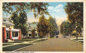 Cedar Street Owatonna Minnesota 1920c postcard