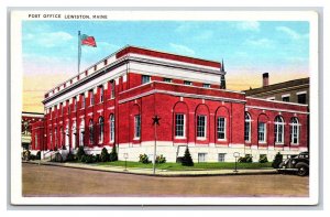 Post Office Lewiston Maine ME UNP WB Postcard F21