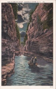 The Flume By Night Ausable Chasm New York Curteich