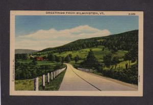 VT Greetings From Wilmington VERMONT Linen Postcard PC Carte Postale