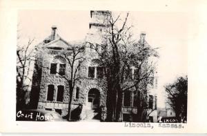Lincoln Kansas Court House Real Photo Antique Postcard K31310