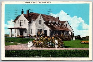 Hamilton Ohio 1945 Postcard Country Club by Kraemer Art