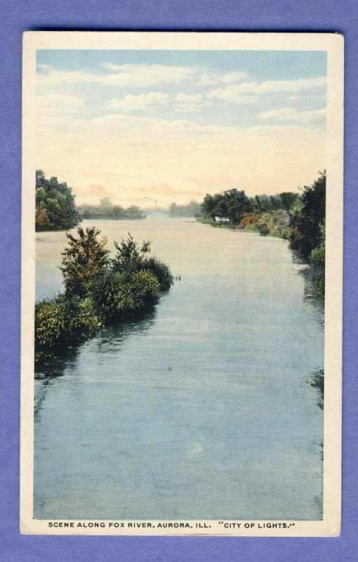 Aurora Illinois/ILPostcard, Scene Along Fox River