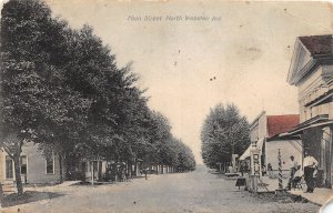 J62/ North Webster Indiana Postcard c1910 Main Street Store Homes 263