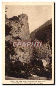 Old Postcard From Moutiers Bourg St Maurice Gorges Isere to St Marcel