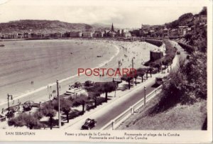 RPPC - SPAIN - SAN SEBASTIAN, PASEO Y PLAYA DE LA CONCHA