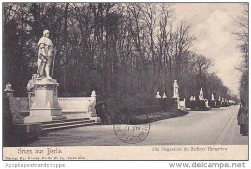 Germany Berlin Gruss Aus 1908 Siegesallee im Berliner Tiergarten