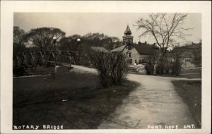 Port Hope Ontario ON Rotary Bridge Vintage Real Photo Postcard