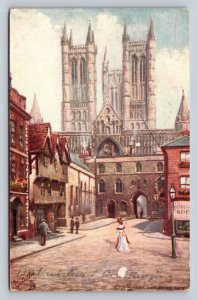 Old Lincoln Exchequer Gate Vintage Postcard 1015