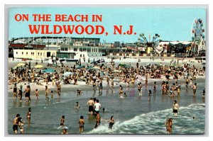 On the Beach Wildwood New Jersey NJ Chrome Postcard Z8