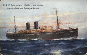 Steamer Steamship S.S. Cathay Australia Mail and Passenger Svc c1910 Postcard