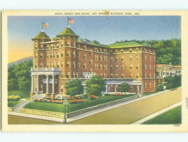 Unused Linen MOODY HOTEL Hot Springs National Park Arkansas AR hr7771