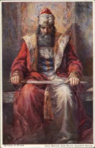 CHRISTIANITY OLD TESTAMENT SERIES Saul Plots Against David c1910 Postcard