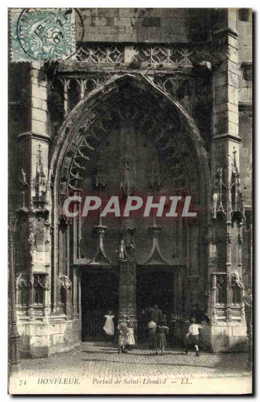 Postcard Old Honfleur The Church of St Leonard Children Portal