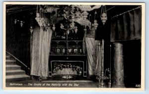 BETHLEHEM The Grotto of the Nativity with the Star PALESTINE Postcard